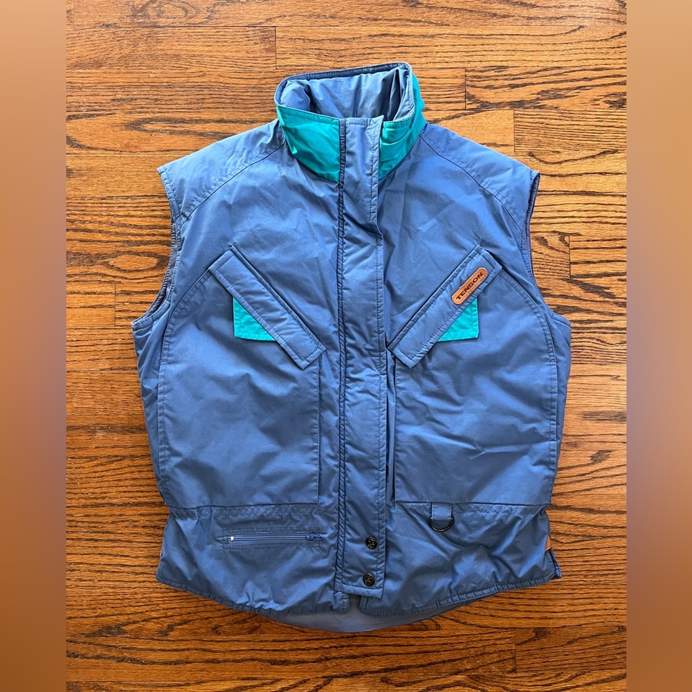 Retro Tenson Blue and Teal Puffer Vest